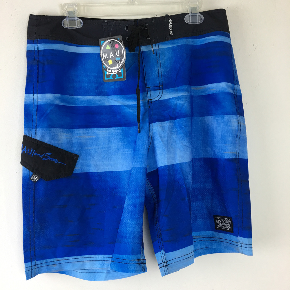 NEW MAUI & SONS Mens board Shorts Swim Trunks 32 - Picture 1 of 3